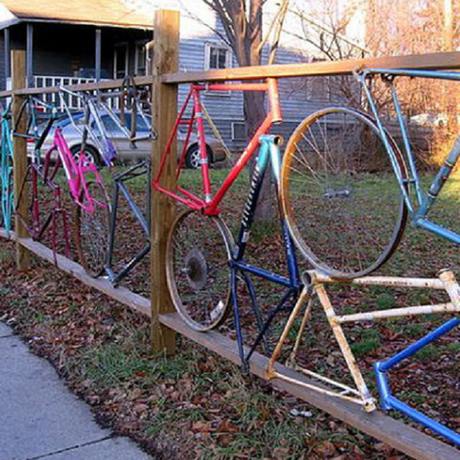 A Fence Made From Bicycle Parts