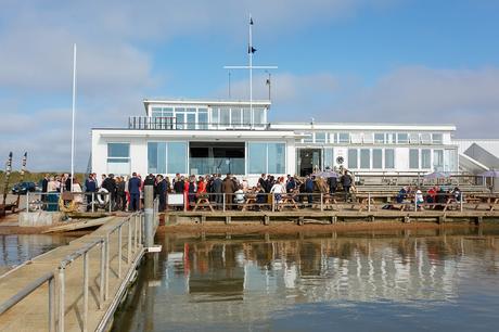 wedding guests at aldeburgh yacht club