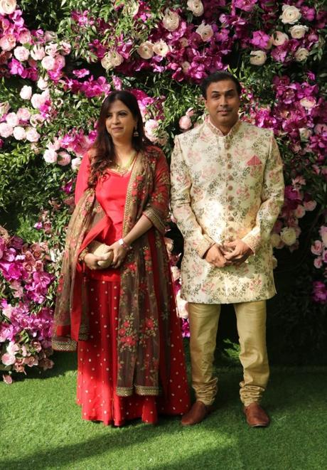 Robin Singh with his wife at Akash Ambani's Wedding