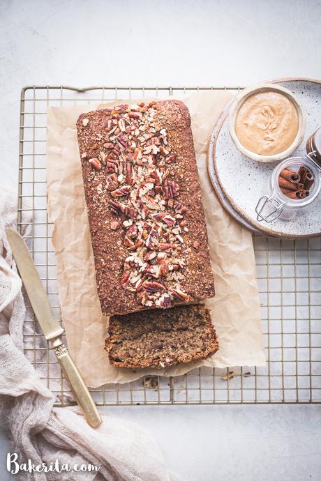 A slice of this gluten-free and vegan Cinnamon Swirl Banana Bread makes the perfect easy breakfast, snack, or even dessert! This soft and sweet loaf is especially delicious when slathered with some vegan butter or nut butter.