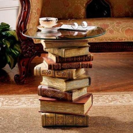 A Coffee Table Made From Recycled Books