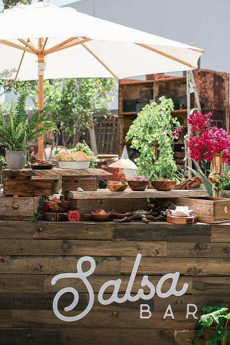 wedding menu ideas salsa bar decor