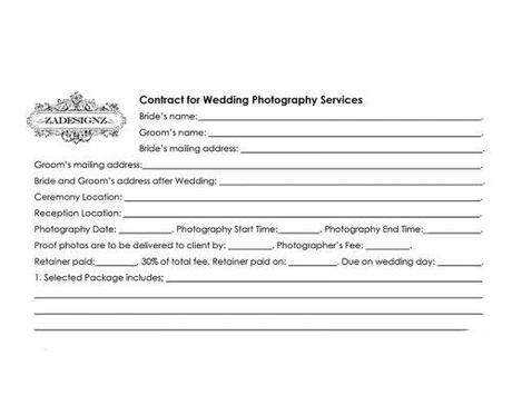 how much does a wedding photographer cost wedding photographer contract template