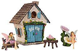 Image: Mystic Garden Fairy Garden Kit; Believe House and 9 Fairy Garden Accessories for Indoor/Outdoor Decoration; Garden and Home Decor