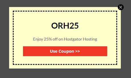 My Hostgator Coupon Code Popup