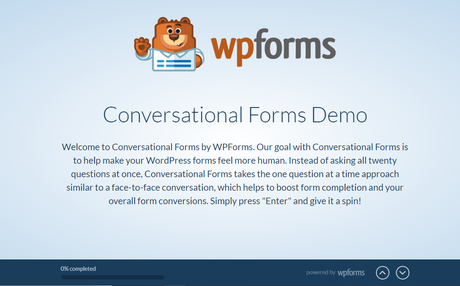 Official WPForms Conversational Forms demo