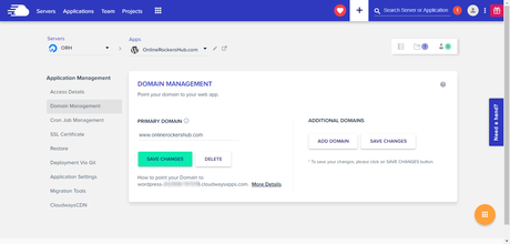 Add your domain name to the primary domain under Cloudways Domain Management