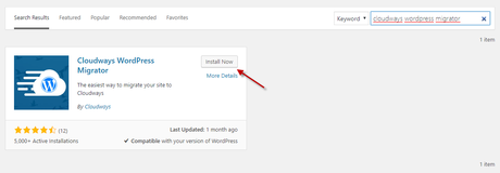 Installing Cloudways WordPress Migrator Plugin