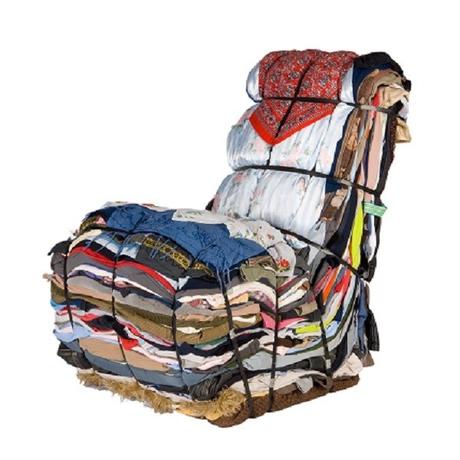 An Armchair Made From Recycled Clothes and Rags