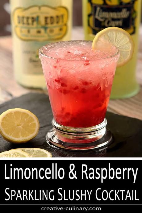 Limoncello and Raspberry Sparkling Slushy Cocktail