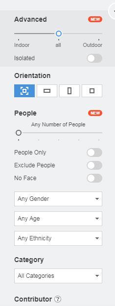 Depositphotos advanced filters