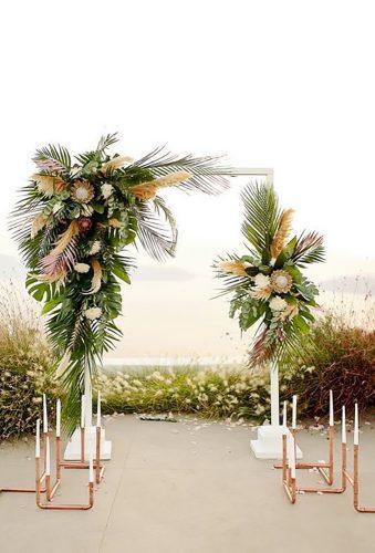 tropical wedding decor wedding arch Lev Kuperman Photography