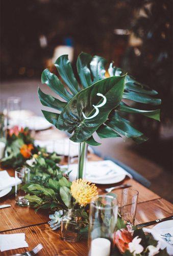 tropical wedding decor tropical table centerpiece Katie Hoss