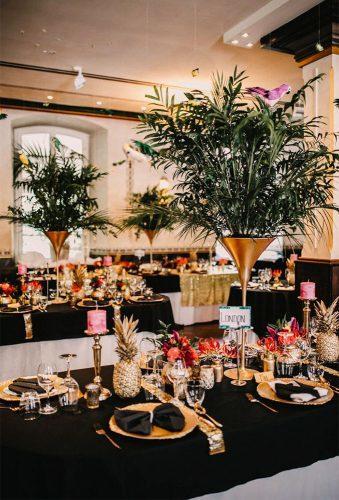 tropical wedding decor indor reception decor Kathrin Krok Photography