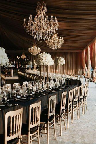 luxury wedding decor ideas black reception All Bliss Photography