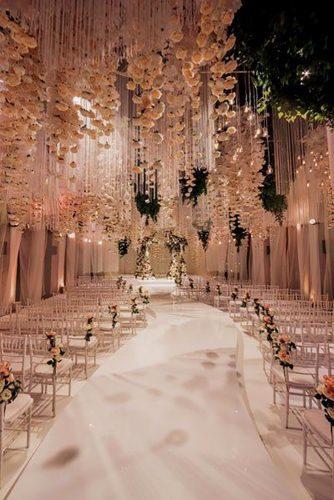 luxury wedding decor ideas white aisle Andrew Bayda