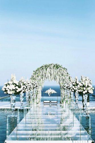 luxury wedding decor ideas white flower arch Axioo