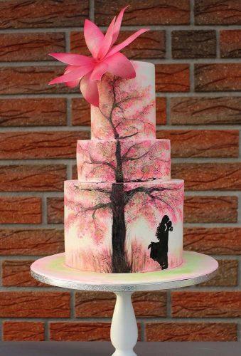 handpainted wedding cakes pink unique cake cake incredible inspiration