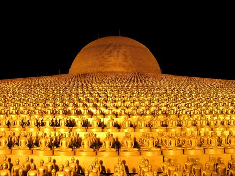 Gold-colored Buddhas Dome Building