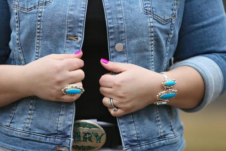 What I Wore: Turquoise with Denim and White