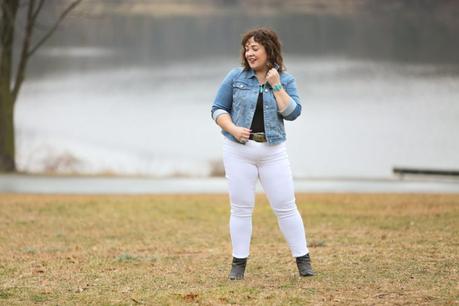 What I Wore: Turquoise with Denim and White