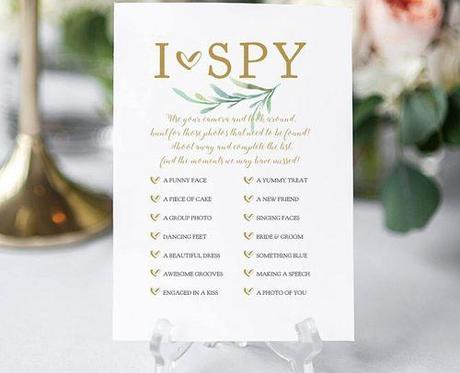 wedding reception games wedding i spy game