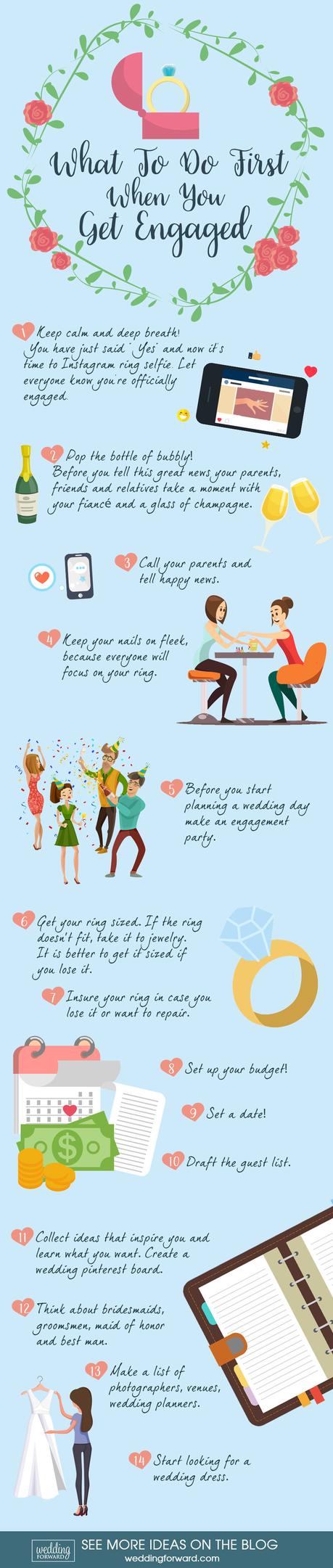 infographic what to do first when you get engaged