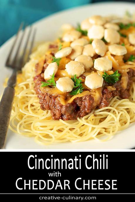 Cincinnati Chili with Spaghetti and Cheddar Cheese