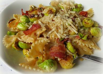 Bow Tie Pasta with Sprouts & Bacon