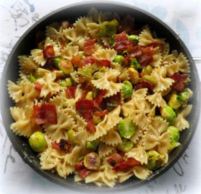 Bow Tie Pasta with Sprouts & Bacon