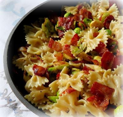 Bow Tie Pasta with Sprouts & Bacon