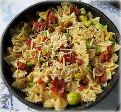 Bow Tie Pasta with Sprouts & Bacon