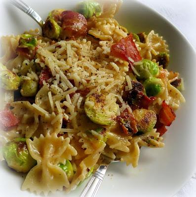 Bow Tie Pasta with Sprouts & Bacon