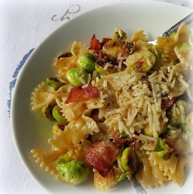 Bow Tie Pasta with Sprouts & Bacon