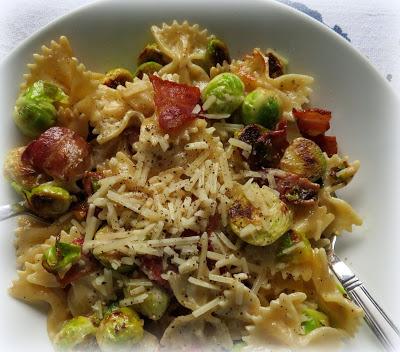 Bow Tie Pasta with Sprouts & Bacon