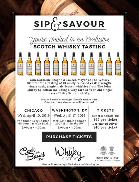 Join The Whisky Sisters in Chicago and Washington, DC for an Exclusive John Milroy Tasting