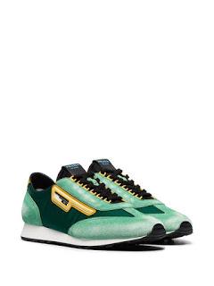 Seasonal Perspectives:  Prada Milano 70 Suede And Mesh Sneakers