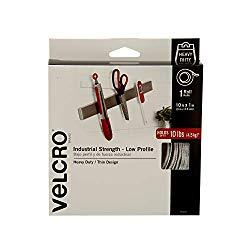 Image: VELCRO Brand Industrial Strength - Low Profile | Superior Strength, 30% less Thickness than our Regular Industrial Strength Products | Size 10ft x 1in | Tape, White