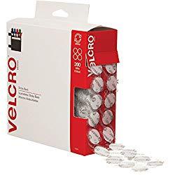 Image: VELCRO Brand - Sticky Back Hook and Loop Fasteners | Perfect for Home or Office | 3/4in Coins | Pack of 200 | White