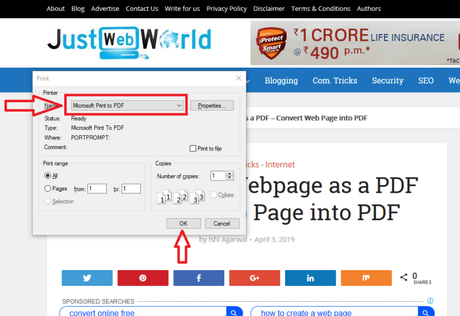 how to save a webpage as a pdf