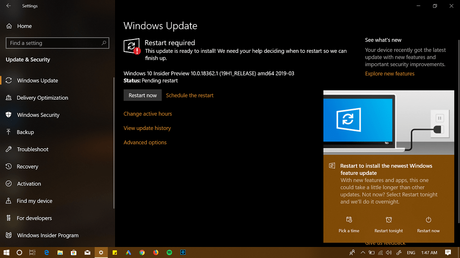 How to Get Windows 10 April 2019 Update Version 1903 (Right Now) Windows Insider Preview 10.0.18362.1 (19H1_RELEASE)