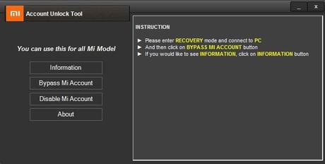 Download MI Account Unlock Tool – Remove MI Cloud Verification