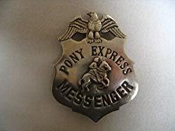 Image: Pony Express Messenger Obsolete Old West Police Badge Star, by Pieces of History