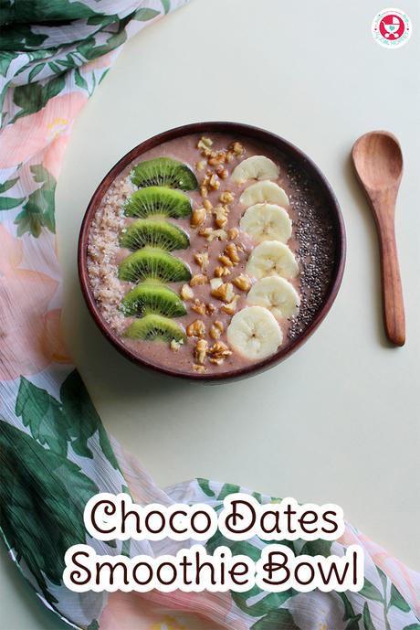 Choco dates smoothie is a healthy, filling delicious smoothie which can be served as a breakfast for toddlers to adults and especially to chocolate lovers. 