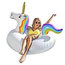 Image: GoFloats Unicorn Pool Float Party Tube - Inflatable Rafts, Adults and Kids | Enjoy the magic of summer with the fun and affordable GoFloats Unicorn Party Tube