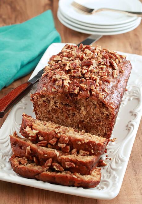 Bananas Foster Banana Bread with Pecans