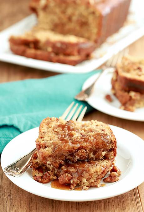 Bananas Foster Banana Bread with Pecans