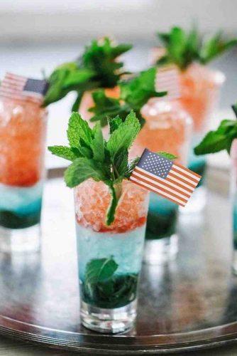 independence day wedding 4th of july shots coctails blue red with mint and american flag decor stevesteinhardt
