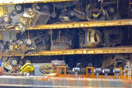 Marine salvage ~ costly cars from sunken Baltic Ace