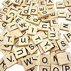 Image: Sunnyglade 500PCS Wood Letter Tiles/ Wooden Scrabble Tiles A-Z Capital Letters for Crafts, Pendants, Spelling